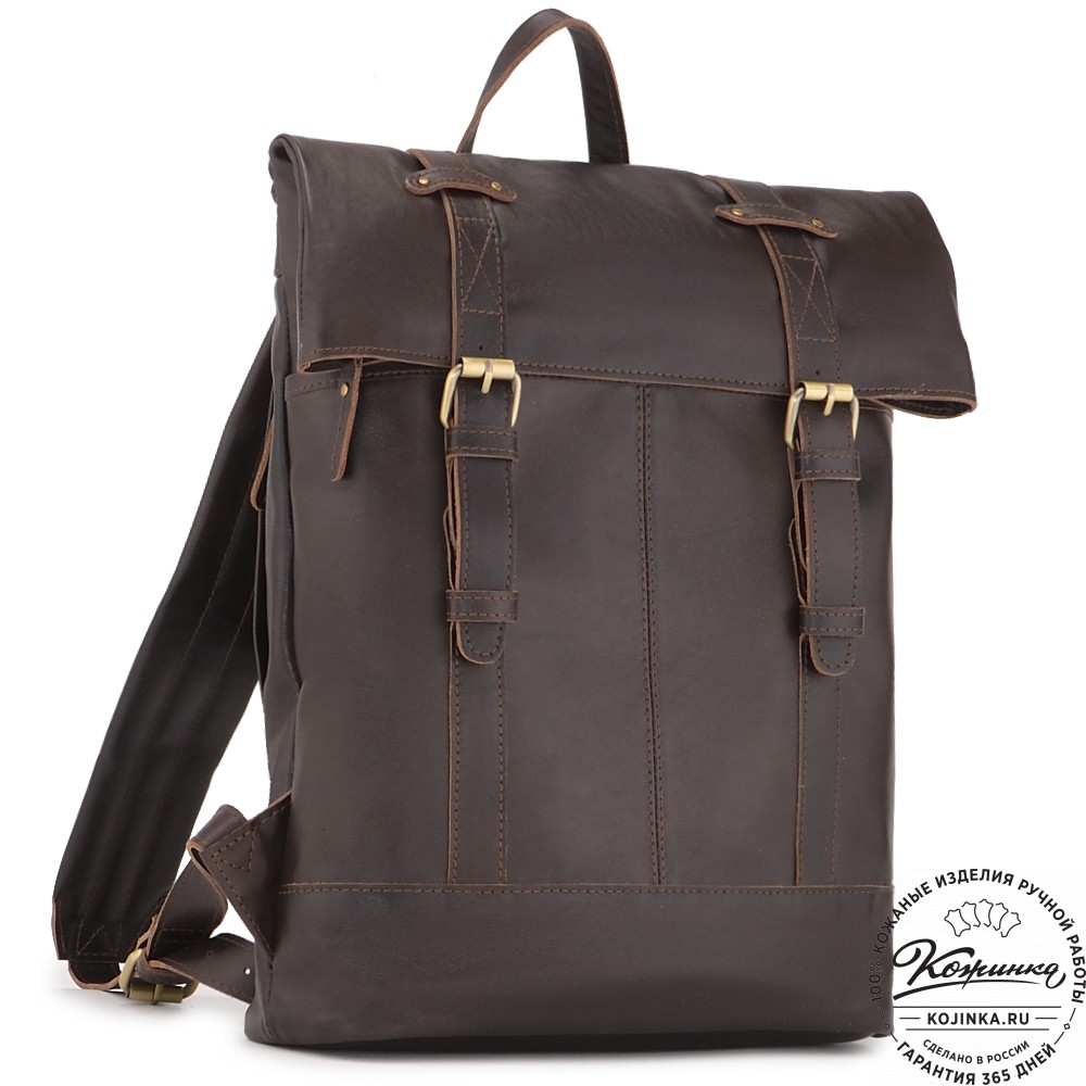  Кожаный рюкзак "Бэнжамин" (коричневый сиама) 